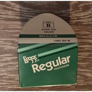 L'eggs Regular Women Size B Nude Sheer‎ Toe Pantyhose 90's